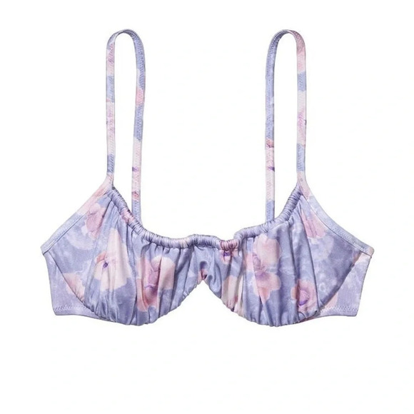 VICTORIA’S SECRET RUCHED FLORAL WICKED PUSH UP WITHOUT PADDING TOP & BOTTOM SET - Picture 3 of 6